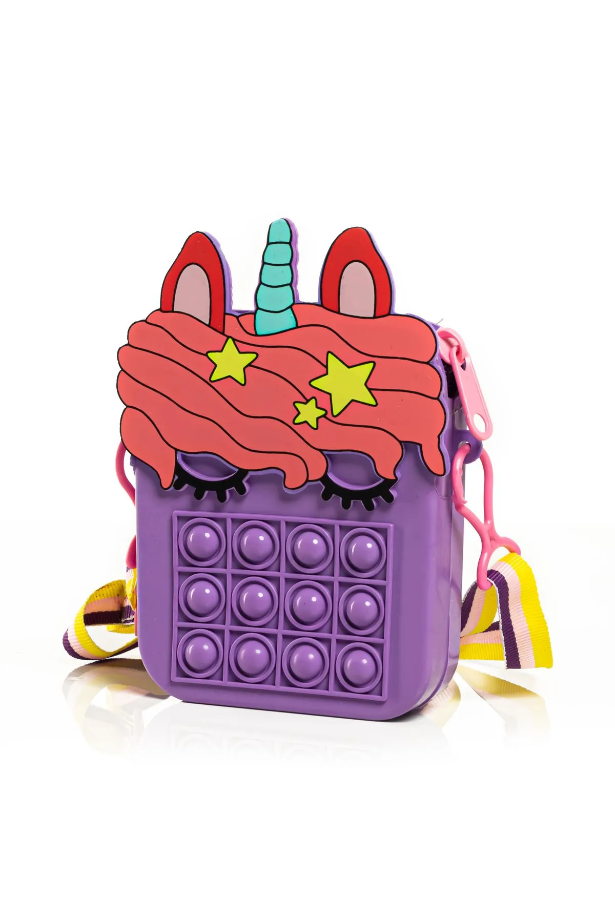  Silikon Popit Unicorn Omuz Çantası Duyusal Stres Giderici, BPA Free