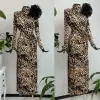 Leopar Desenli Elbise 