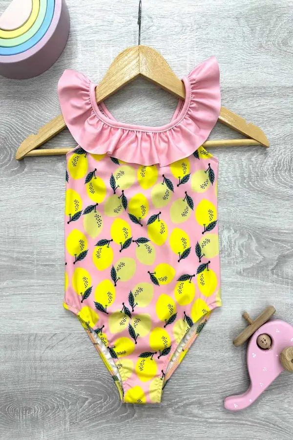 Çapraz Fırfır Askılı Kız Çocuk Mayo