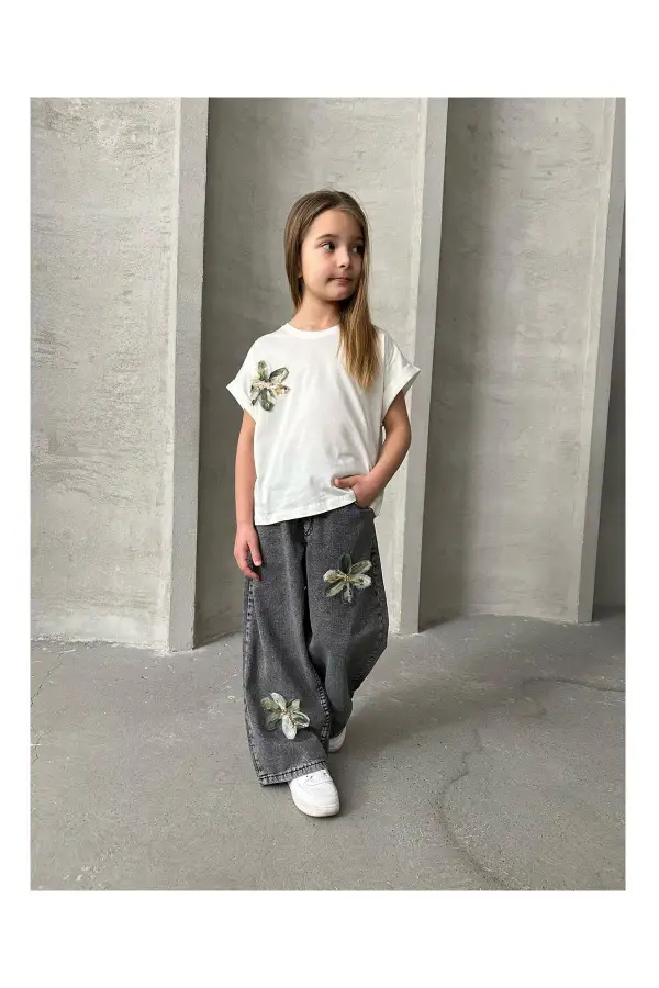 Bayramlık Kot Pantolonlu Alt Üst Takım