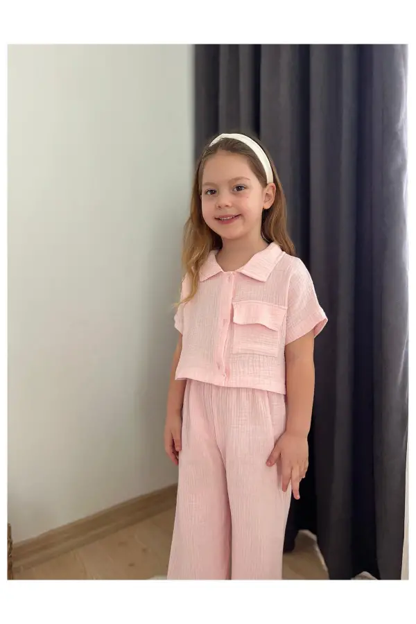 Müslin Kumaş Kız Çocuk Takım