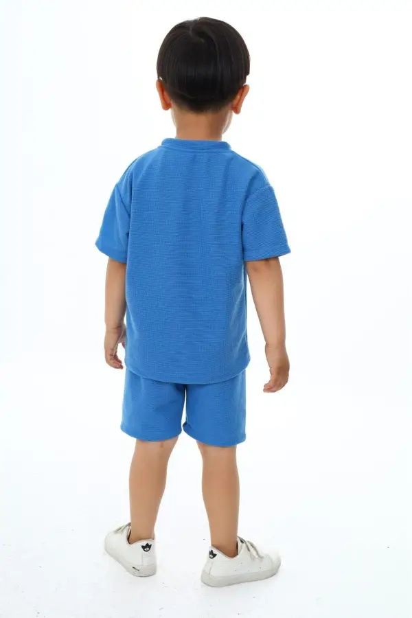 Bisiklet Yaka Şortlu Erkek Çocuk Şortlu Takım
