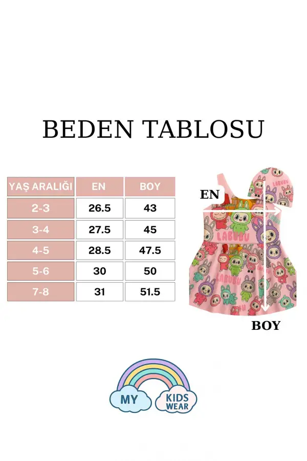 Kız Çocuk Labubu Desenli Mayo Takımı 11972