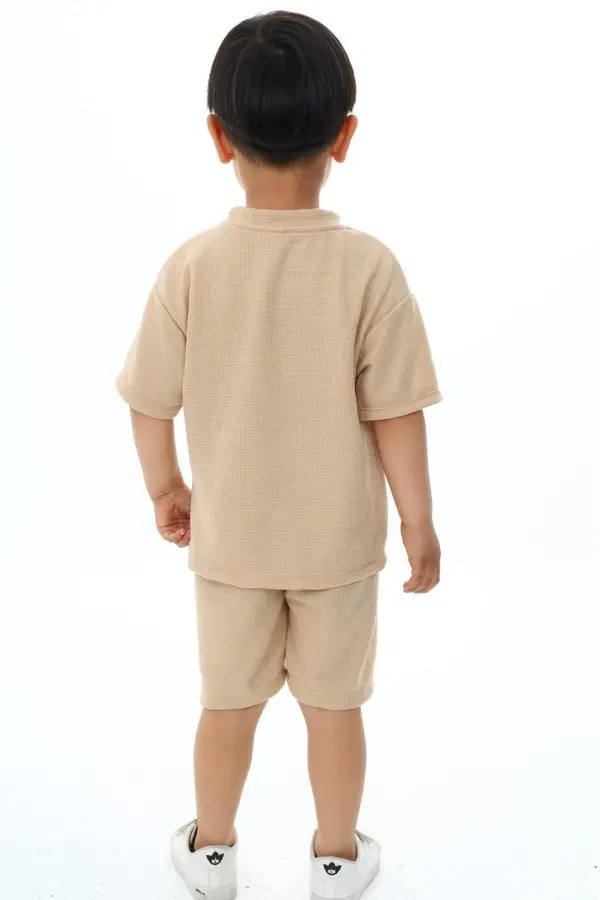 Bisiklet Yaka Şortlu Erkek Çocuk Şortlu Takım