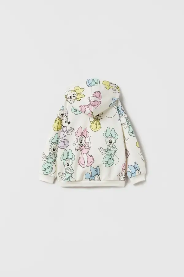 Kız Çocuk Disney Minnie Mouse Kapşonlu Pamuklu Ceket