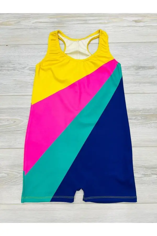 Yüzücü Şortlu Kız Çocuk Mayo