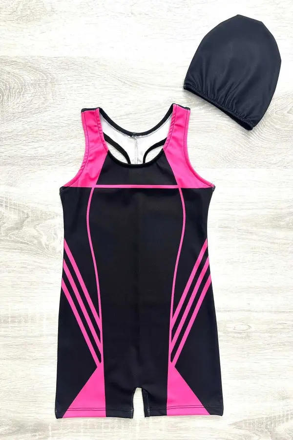 Yüzücü Şortlu Kız Çocuk Mayo ( Boneli )