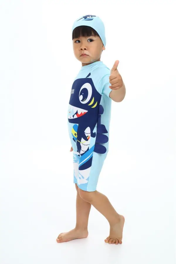 Boneli Fermuarlı Erkek Çocuk Mayo