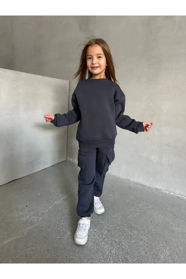 3 İp Şardonlu Kargo Cepli Oversize Takım