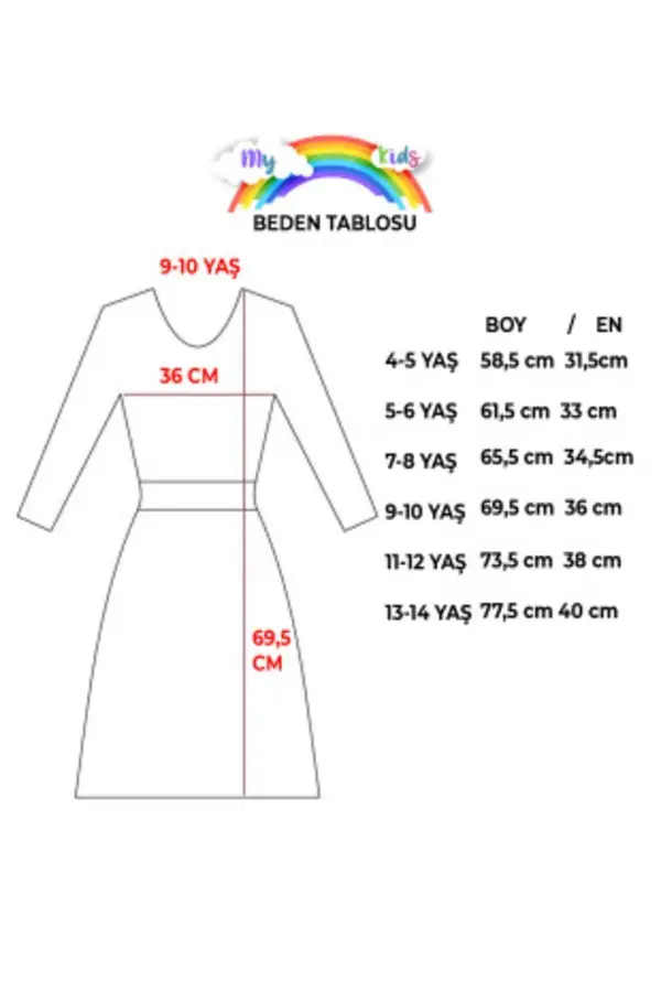 Belden Bağlamalı Tül Detaylı Çocuk Elbise Mykids Collection