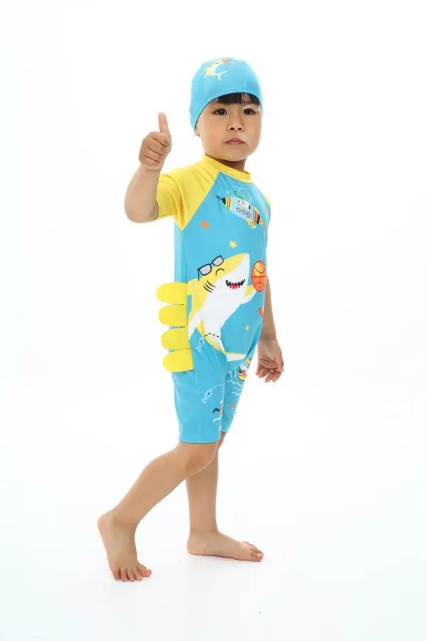 Boneli Fermuarlı Erkek Çocuk Mayo