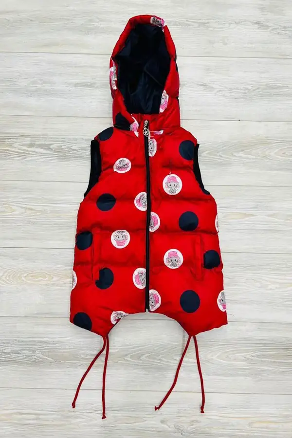 Kapüşonlu Fermarlı Kız Çocuk Yeleği