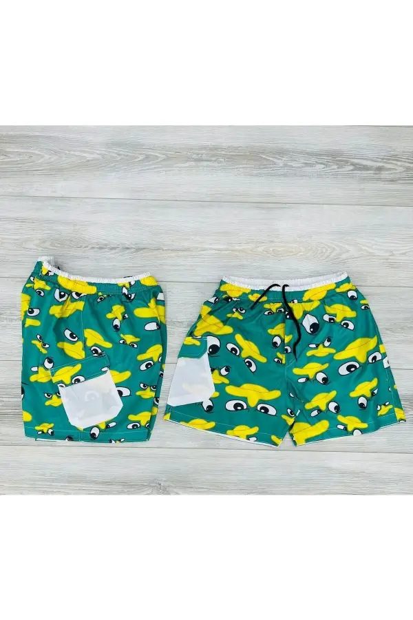 Düz Erkek Cepli Deniz Şortu