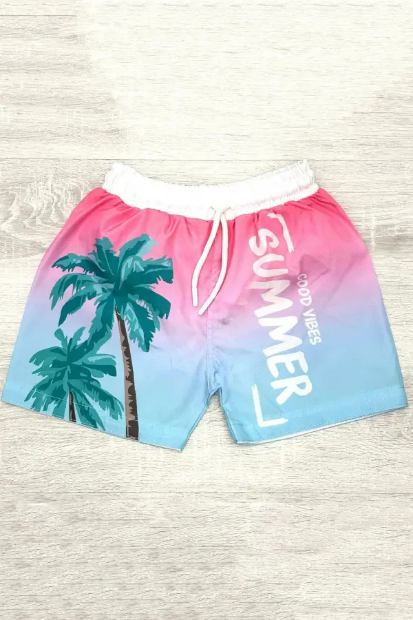 Paraşşüt Kumaş Çocuk Deniz Şortları Çok Renkli