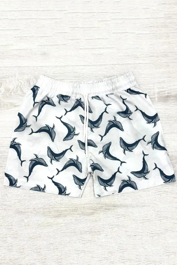 Beyaz Çocuk Deniz Şortları