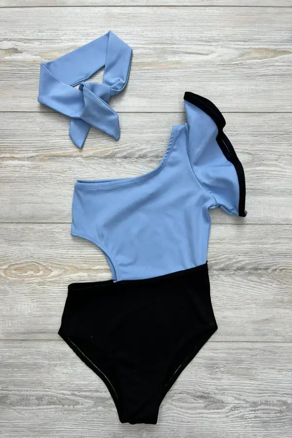 Dekolite Modelli Kız Çocuk Mayosu