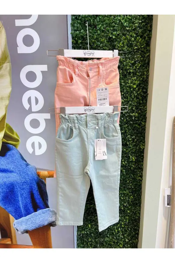 Likralı Keten Çocuk Pantolon