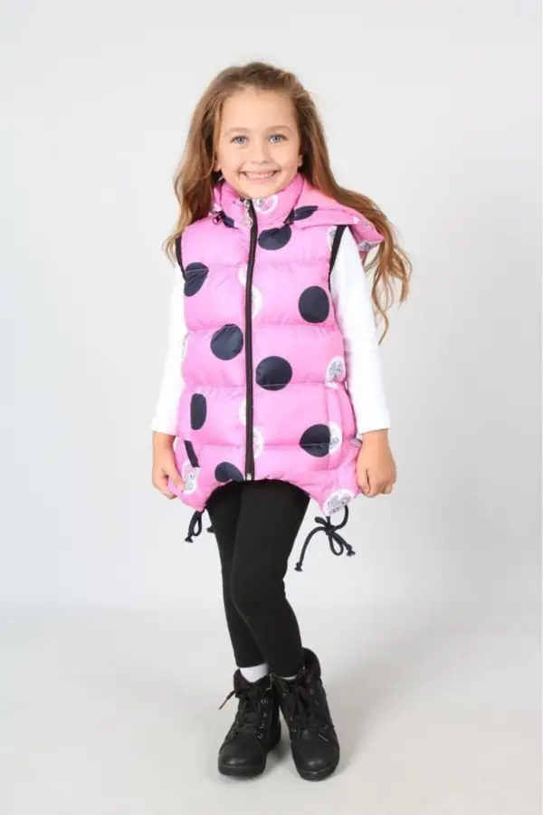 Kapüşonlu Fermarlı Kız Çocuk Yeleği