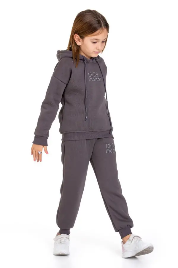 Üç İplik Şardonlu Cep ve Kapüşonlu Eşofman Takımı