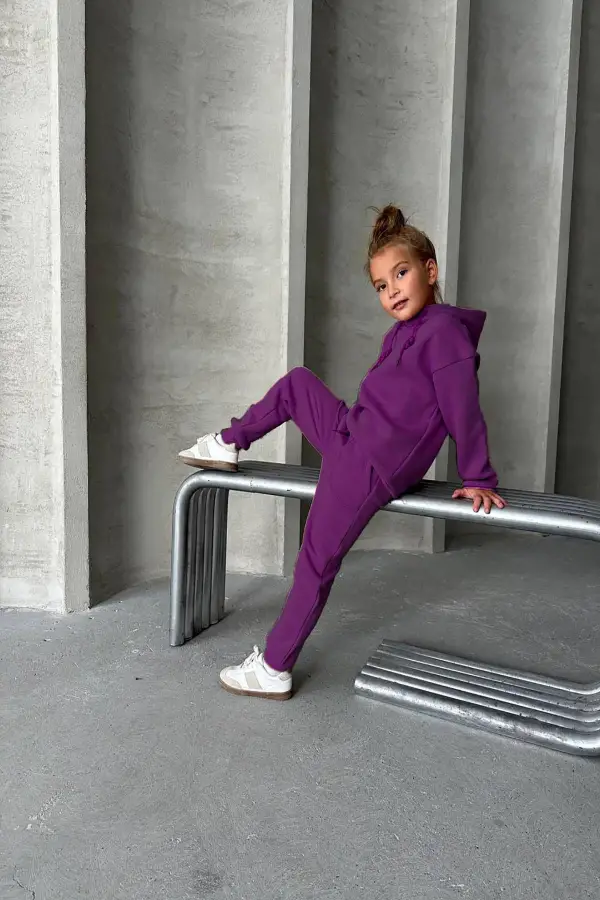 Üç İplik Kapüşonlu Şardonlu Takım