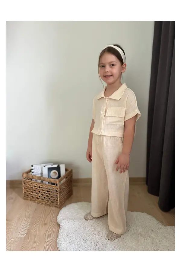 Müslin Kumaş Kız Çocuk Takım