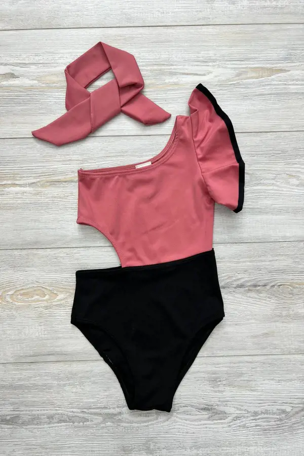 Dekolite Modelli Kız Çocuk Mayosu