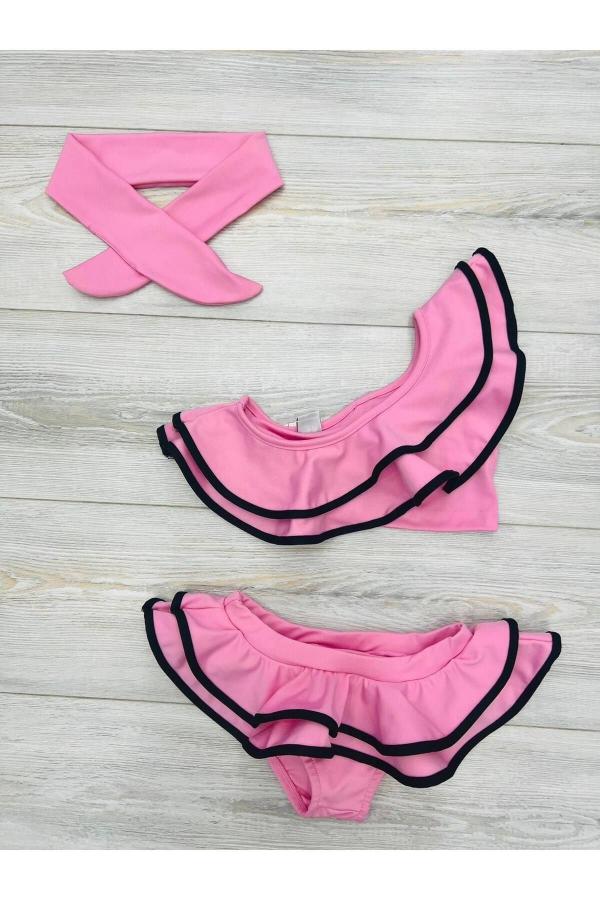 Kız Çocuk Fırfırlı Ikili Bikini Takım