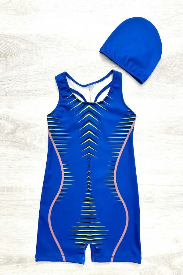 Yüzücü Şortlu Kız Çocuk Mayo ( Boneli )