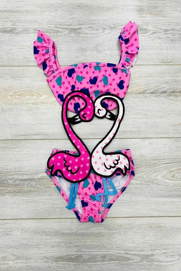 Çizgi Film Maskotlu Kız Deniz Mayosu