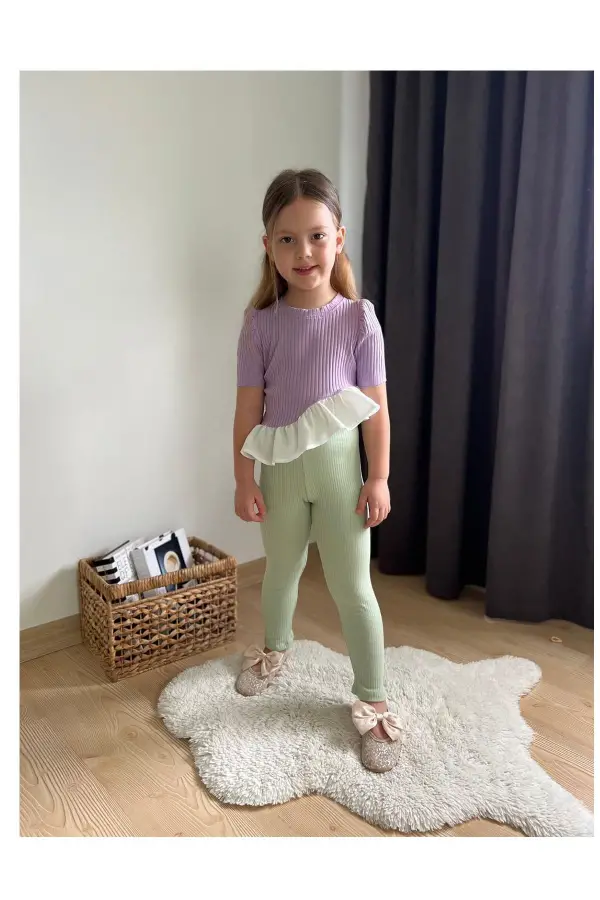 Fırfır Detaylı Kız Çocuk Takım