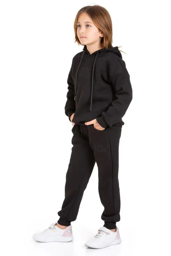 Üç İplik Şardonlu Cep ve Kapüşonlu Eşofman Takımı