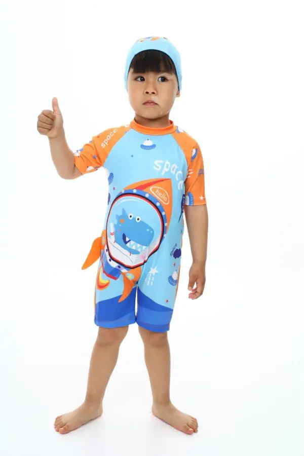 Boneli Fermuarlı Erkek Çocuk Mayo