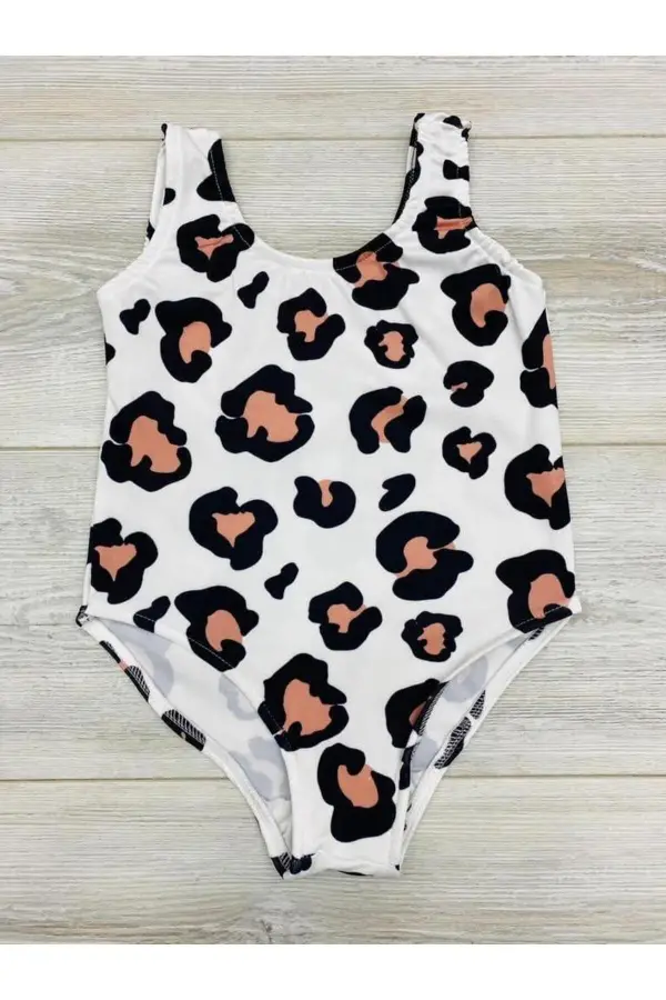 Desenli Kız Çocuk Mayo