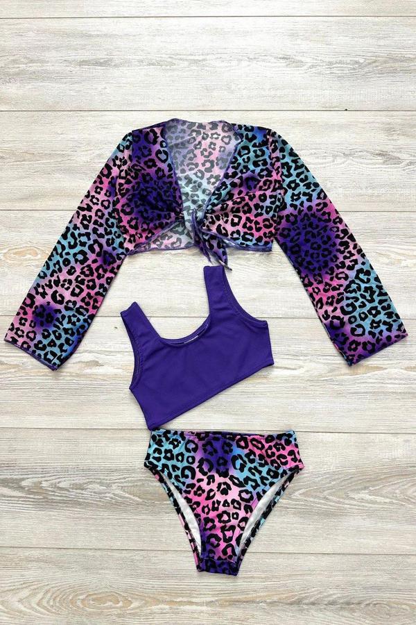Yeni Sezon Kız Çocuk Bolerolu Bikini 3'lü Takım