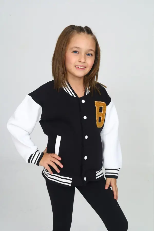 Üç İplik Şardonlu Pamuk Penye Kolej Ceket