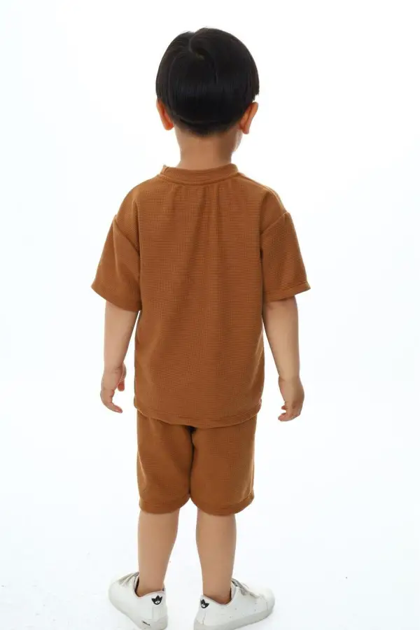 Bisiklet Yaka Şortlu Erkek Çocuk Şortlu Takım