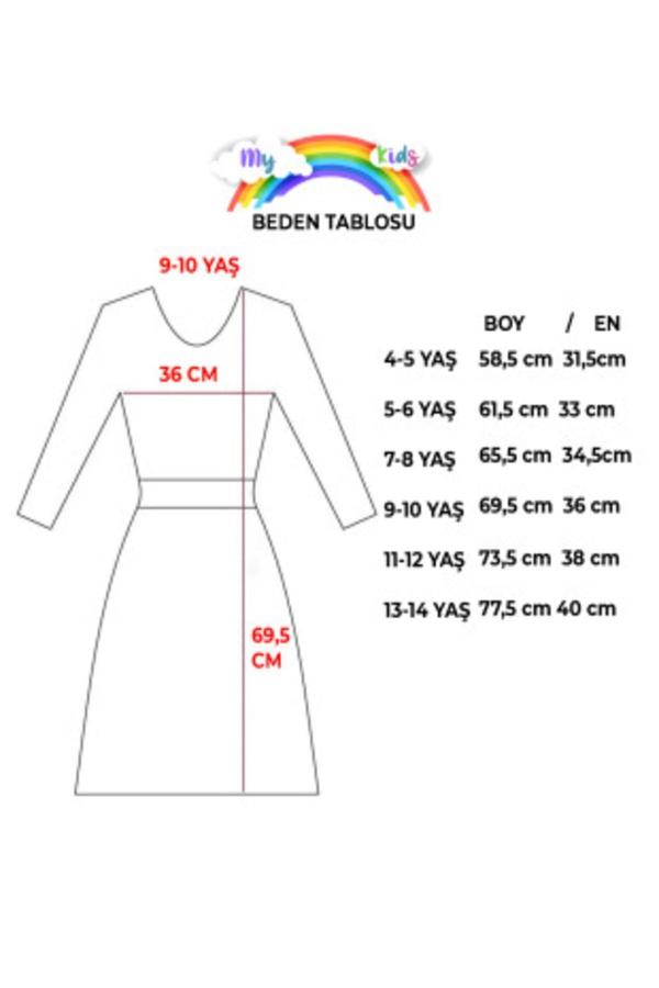 Belden Bağlamalı Tül Detaylı Çocuk Elbise Mykids Collection