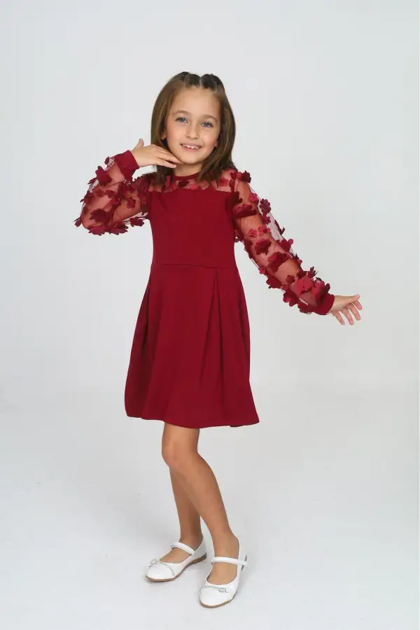 Tül Detaylı Siyah Elbise 2