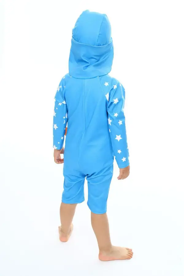 Şapkalı Fermuarlı Uzun Kollu Mayo