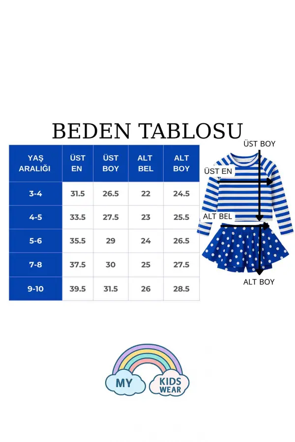 Etek Detaylı Kız Çocuk Desenli Mayo