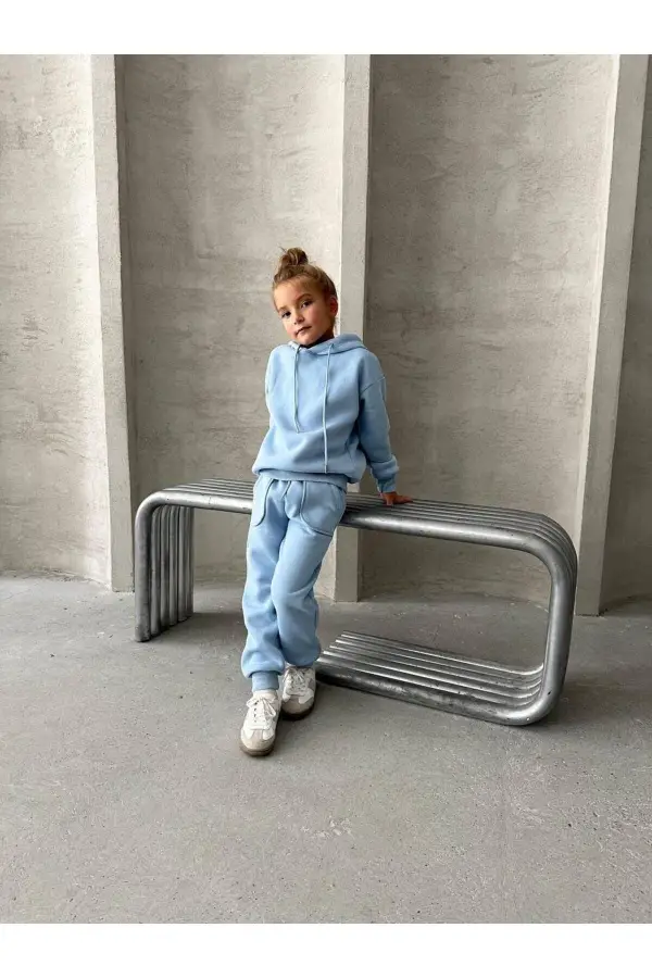 Üç İplik Kapüşonlu Şardonlu Takım