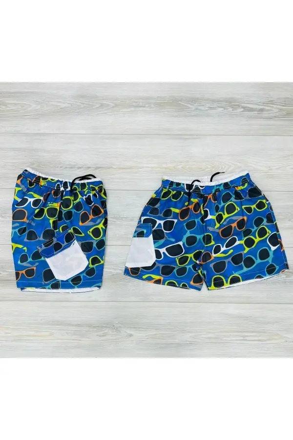 Düz Erkek Cepli Deniz Şortu