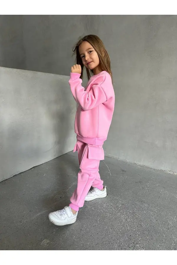 3 İp Şardonlu Kargo Cepli Oversize Takım