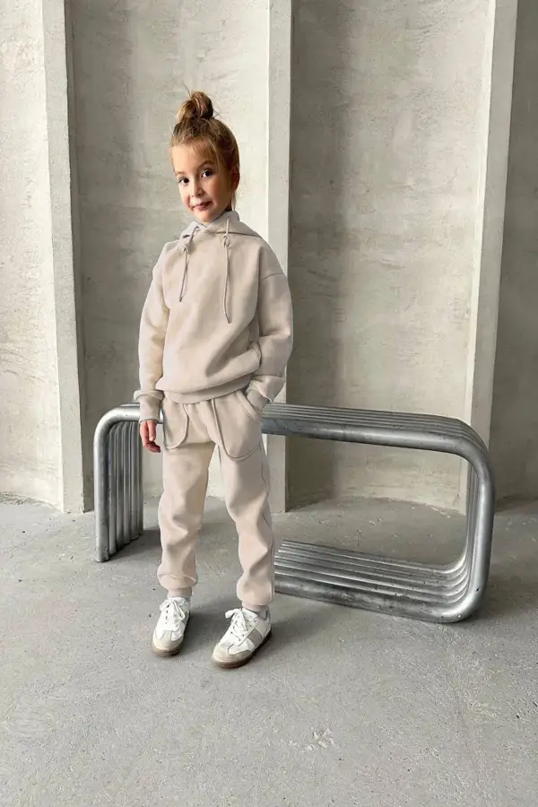 Üç İplik Kapüşonlu Şardonlu Takım