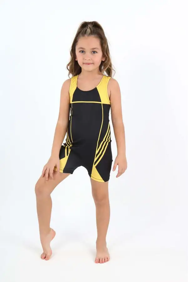Yüzücü Şortlu Kız Çocuk Mayo