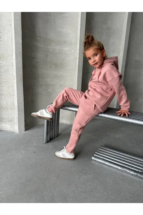 Üç İplik Kapüşonlu Şardonlu Takım