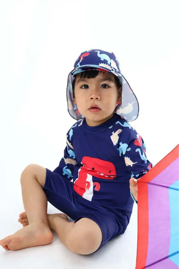 Şapkalı Fermuarlı Uzun Kollu Mayo