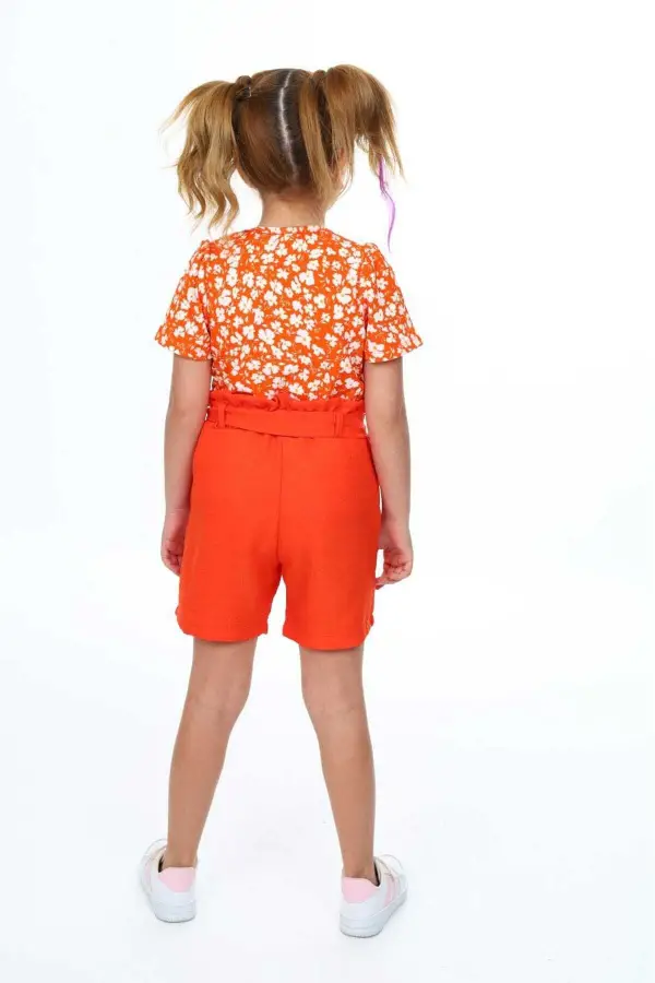 İlkbahar Çiçekleri Desenli Kız Çocuk Takım