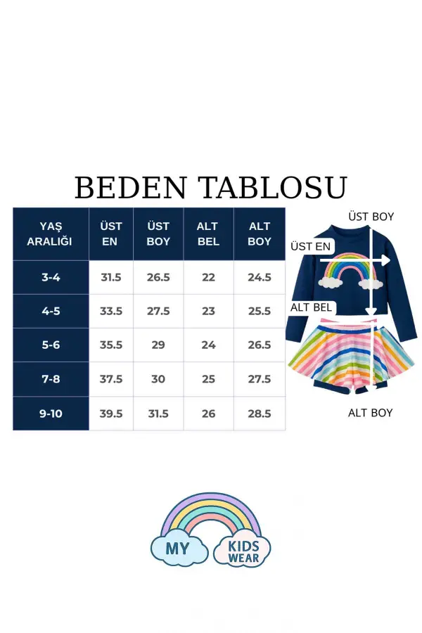 Etek Detaylı Kız Çocuk Desenli Mayo
