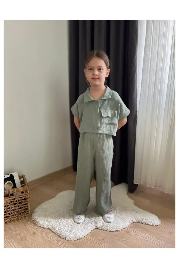 Müslin Kumaş Kız Çocuk Takım